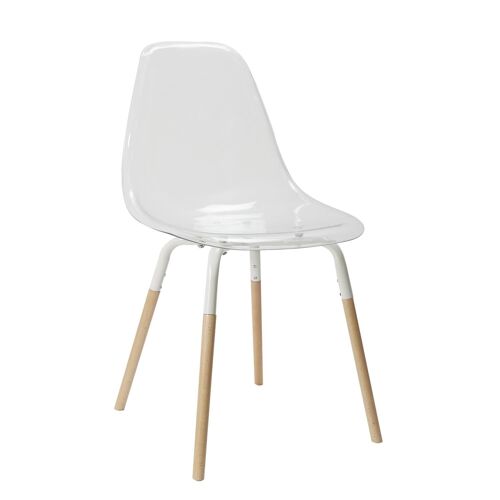 Chaises scandinave Phenix en plastique et métal - Transparent