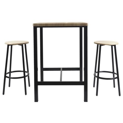 Ensemble mange debout et 2 tabourets Kalo - Marron et noir