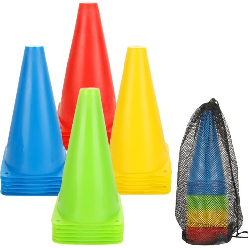 Acdsgd-Lot De 24 Plots De Sport Pour Enfants 23cm - Cônes D'entraînement Multicolores Avec Sac De Transport - Équipement D'agilité Pour Football, Roller, Dressage Canin Et Parcours D'obstacles