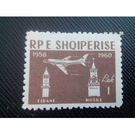 Timbre Albanie Y T Pa 54 Avion, Tour De L'horloge De Tirana, Kremlin 1960 ( 120208 )