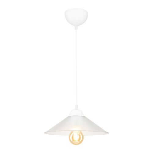 Lustre Lampe Lumière Suspendu Suspension En Plastique Hauteur 48 Cm E27 Blanc / Transparent Helloshop26 03_0007498