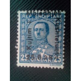 Timbre Albanie Y T 212 Roi Zog Ier D'albanie Surimprimé En Noir 1928 ( 120208 )