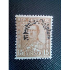 Timbre Albanie Y T 211 Roi Zog Ier D'albanie Surimprimé En Noir 1928 ( 120208 )