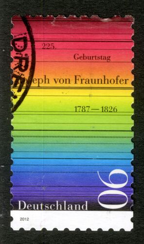Timbre Oblitéré Deutschland, 225, Geburtstag, Joseph Von Fraunhofer 1787-1826, 2012, 90