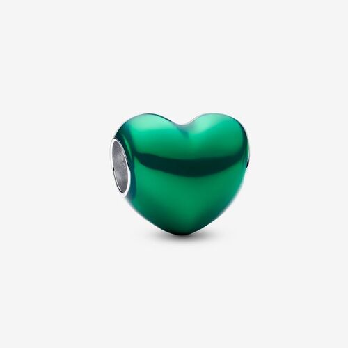 Pandora Charm Coeur Vert Métallique