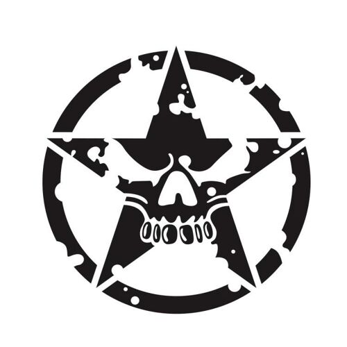 Autocollant Décoratif De Voiture-D-520 Noir Star Motif Capot Noir