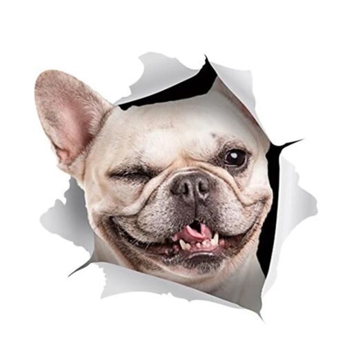 Autocollants 3d Puppy Car-Imperméable,Résistant Aux Rayures,4 Pcs,Chien Blanc