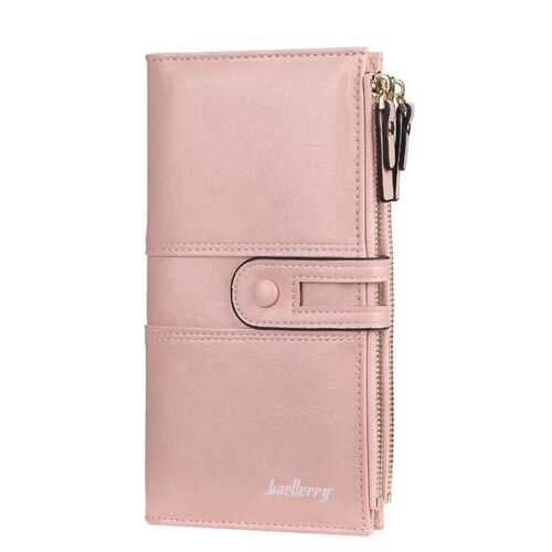 Pochette grande capacité-Multi-cartes,boucle zippée,rose-Baellerry Pink