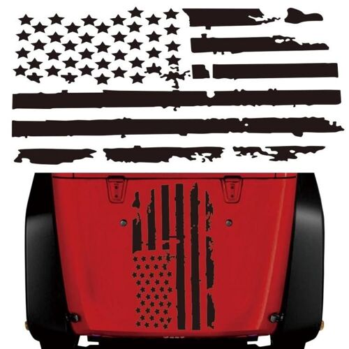 Autocollant Décoratif De Voiture Drapeau Américain-D-778 Noir Design Noir