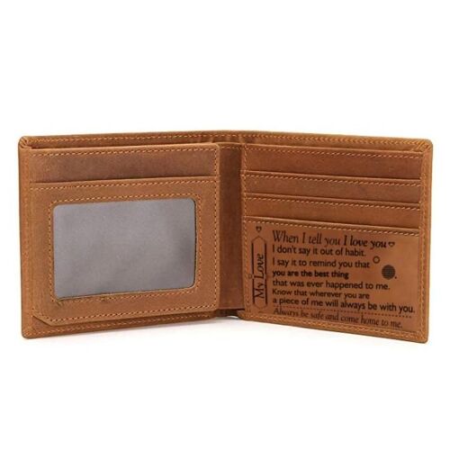 Portefeuille en cuir pour homme-Crazy Horse Design,marquage laser,BT2