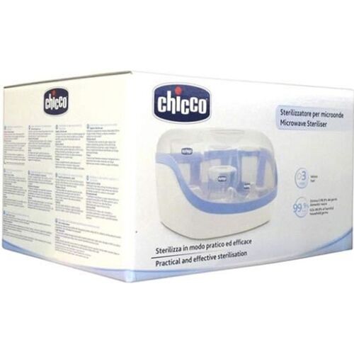 Stérilisateur Micro-Ondes Chicco Interface Tactile - Blanc - Stérilisation Rapide - Accessoires Inclus