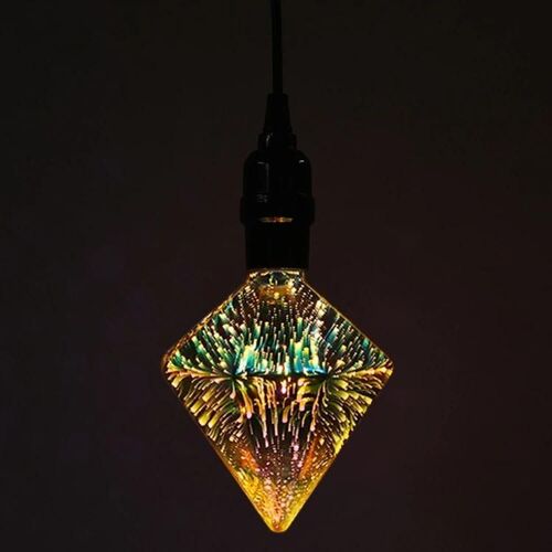 Ampoule Led E27-4w Étanche 3d Forme Diamant Blanc Chaud 2700k,48 Smd 2835