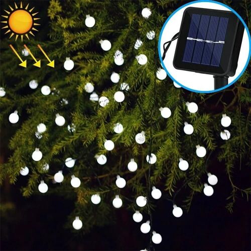 Guirlandes Lumineuses Solaires-30 Led Boules Étanches Pour La Décoration De Noël En Extérieur