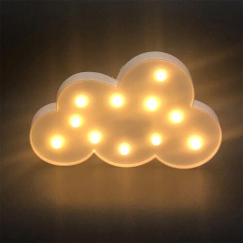 Veilleuse Led En Forme De Nuage-Lampe De Chevet Blanc Chaud Pour Chambre À Coucher Et Bureau Blanc