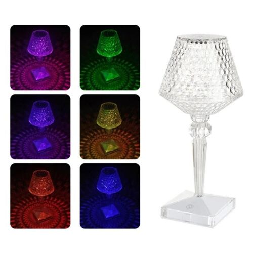 Lampe De Chevet Led En Cristal-Télécommande,Rgb 16 Couleurs,Veilleuse