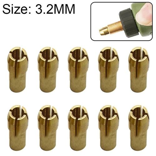 Écrou de serrage en cuivre à trois griffes-10 pièces pour moulin électrique,diamètre d'alésage de 3,2 mm-
