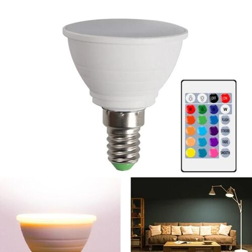 Ampoule Led À Décoloration-15 Couleurs,Gradation,Culot E14,Rgb Blanc Chaud À Économie D'énergie