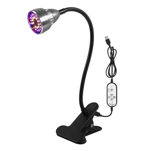 Lampe de culture LED-Télécommande USB,lampe à clip à intensité variable,tête unique