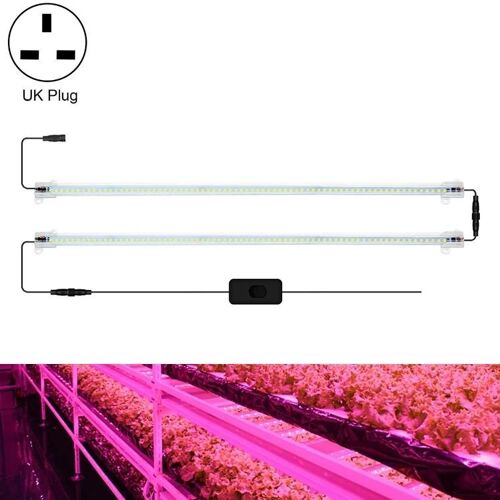 Lampe De Culture Led Pour Plantes-Spectre Complet 50cm Lampe Rose À 2 Têtes,Prise Uk Lumière Rose Prise Uk