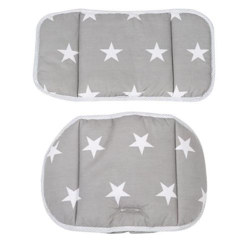 Coussin Pour Chaise Haute À Escalier - Roba - Little Stars - Gris - En Deux Parties