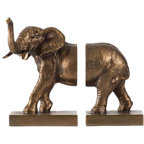 Serre-livres éléphant doré 21x13x18cm