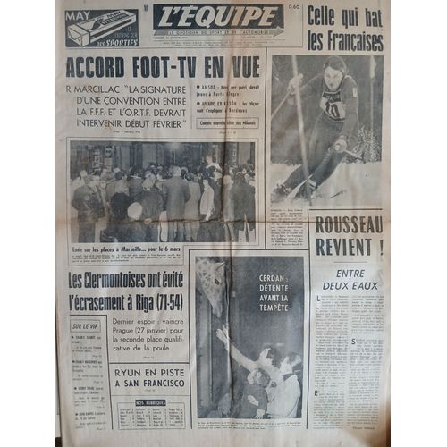L'Equipe N°7703 Du 22/01/1971 - Accord Foot-Tv En Vue