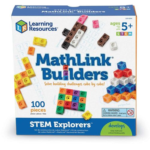 Learning Resources- Cubes De Construction Mathlink-Explorateurs Stem, Ler9294