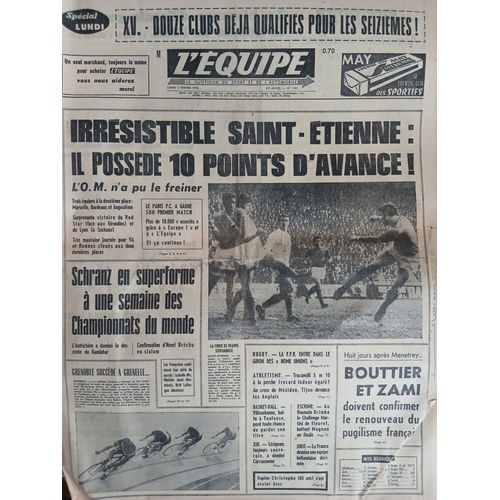 L'Equipe N°7401 Du 02/02/1970 - Irrésistible Saint-Etienne