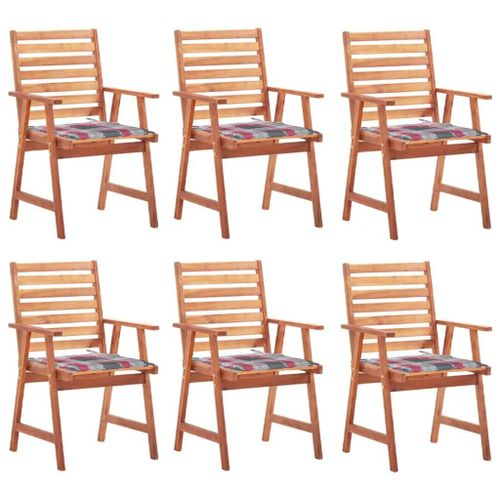 Prolenta Premium - Chaises À Manger D'extérieur Lot De 6 Et Coussins Acacia Massif