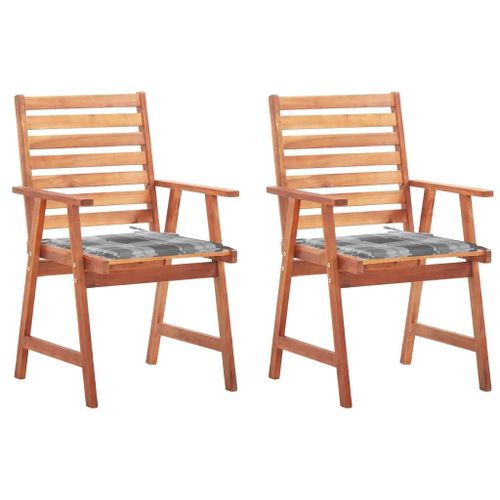 Prolenta Premium - Chaises À Manger D'extérieur Lot De 2 Et Coussins Acacia Massif