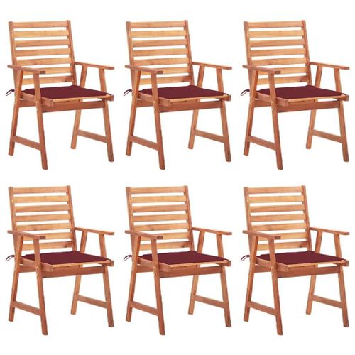 Prolenta Premium - Chaises À Manger D'extérieur Lot De 6 Et Coussins Acacia Massif