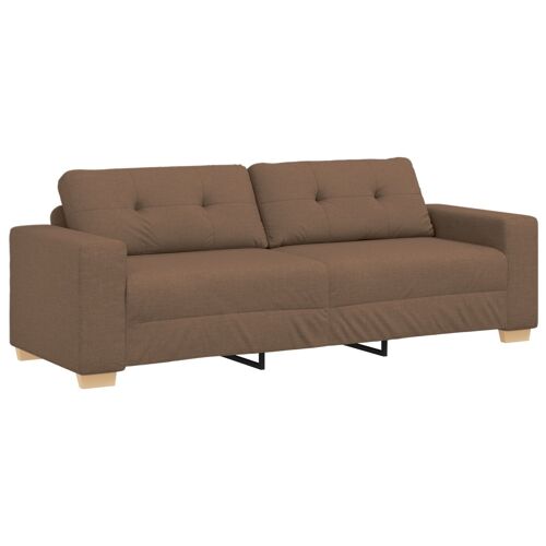 vidaXL Marron Tissu Polyester, Cadre en Bois Grand Housses Amovibles