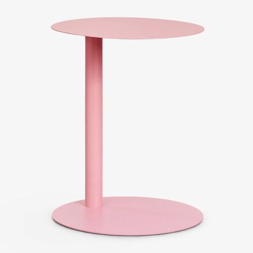 Table D'appoint De Jardin Ronde Ø40 Cm En Acier Yannik Rose Peonia