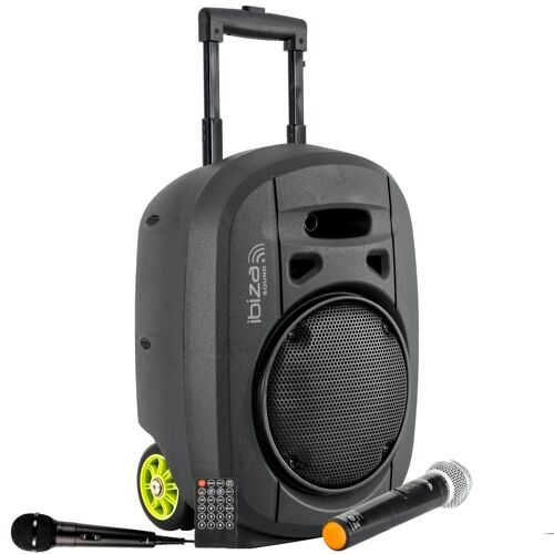 Ibiza - PORT8VHF-MKII-TWS - Enceinte portable de 8"/400W MAX 1 micro filaire et 1 micro VHF télécommande et pochette accessoires