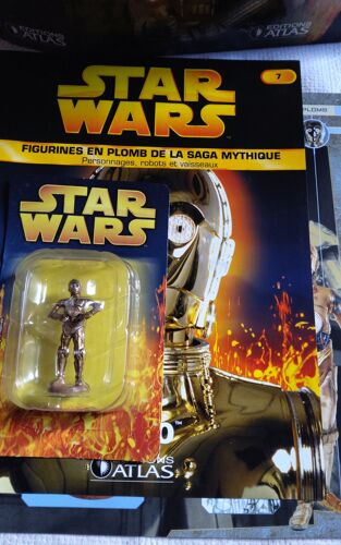 Figurine Star Wars En Plomb N° 07 : C3 Po Avec Fiche Et Fascicule Atlas