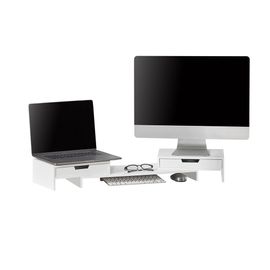 Sobuy Bbf04-W Support De Moniteur Écran Ergonomique Support, Ordinateur Portable Ou Écran Tv Réhausseur, Blanc