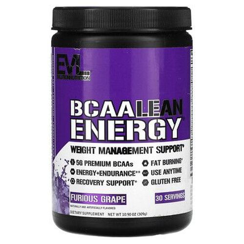 Evlution Nutrition Bcaa Lean Energy, Raisin Furieux, 309 G