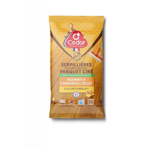 Pack de 3 - O'Cedar - serpillères nettoyantes Parquet Ciré - 15 serpillères