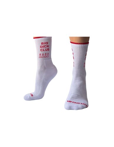 Barcode Berlin Chaussettes Blanches Big Dick Club Liseré Rouge