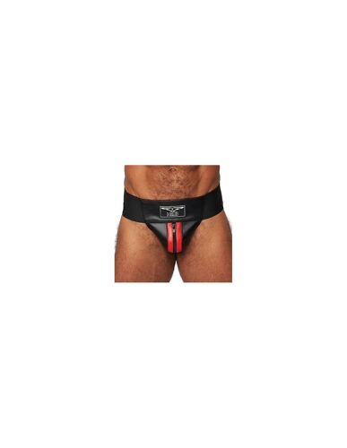 Mr B - Mister B Jockstrap En Cuir Mister B Noir-Rouge