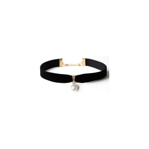 Bijoux Ras De Cou Pearl Velvet Noir