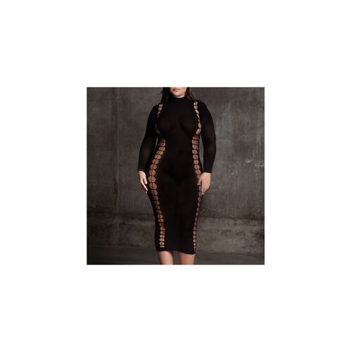 Shade By Le Désir Robe Longue À Col Roulé Grande Taille Carme Noir