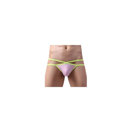 Mensexywear Jockstrap Bellicross Rose-Jaune Fluo