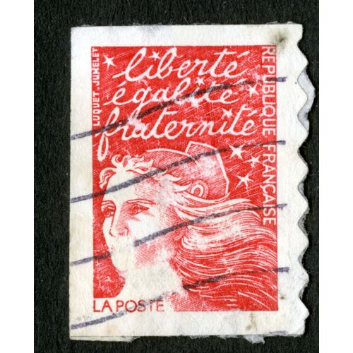 Timbre Oblitéré République Française, Liberté, Égalité, Fraternité, La Poste