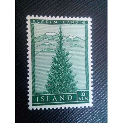 Timbre Islande Y T 278 Reboisement : Épicéa Européen (Picea Abies) 1957 ( 090208 )