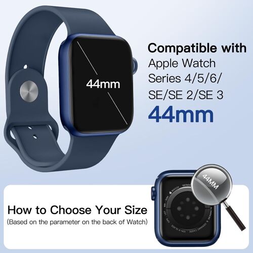 Aefj-Coque Étanche Avec Protection D'écran Pour Apple Watch Se 3/2/1 (2025/2022/2020) / Series 6 5 4 44mm, Film En Verre Trempé Intégré, Étui Housse De Protecteur Complète En Pc Dur, Lot De 2 (Bleu)