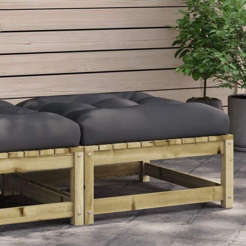 Vidaxl Repose-Pied De Jardin Avec Coussin Bois De Pin Imprégné