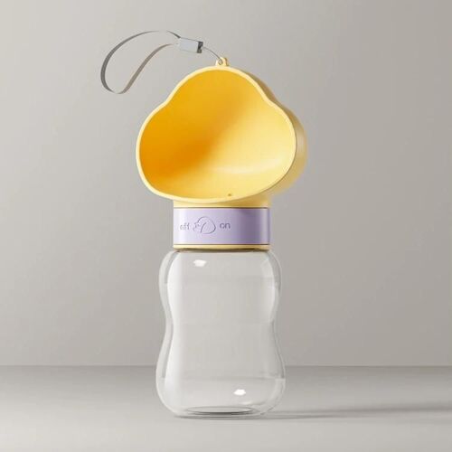 Gobelet À Eau Portable Pour Chien - Bouteille De Voyage 350ml Pour Animaux De Compagnie - Jaune Nuage Jaune Nuage