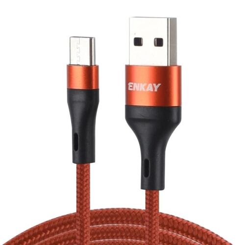 Câble USB 3.0 vers USB-C-1m,charge rapide 5A,synchroniser les données,ENKAY orange orange