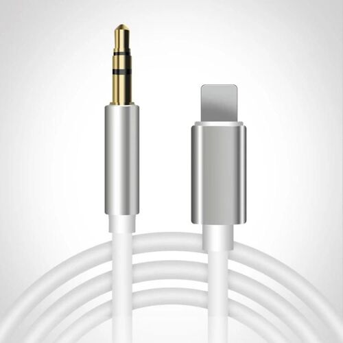 8 Pin To 3.5mm Aux Audio Adapter Cable-1m Length,White,White